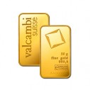 Investičná zlatá tehla 50 g razená Valcambi