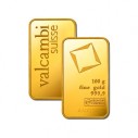 Investičná zlatá tehla 100 g razená Valcambi