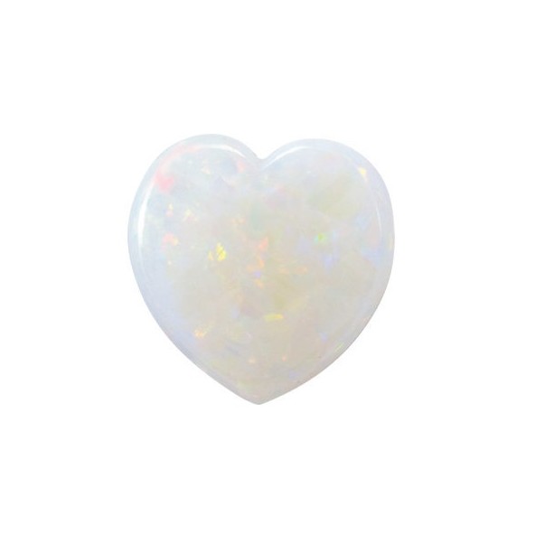 Opál biely srdce 4 x 4 mm 0,11ct Kabošon OPHKAW-4