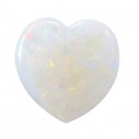 Opál biely srdce 6 x 6 mm, A, Kabošon