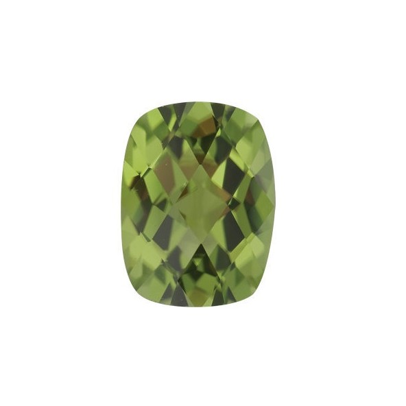 Peridot antický cushion 8 x 6 mm 1,52ct Checkerboard cut PEUCAAPE-8