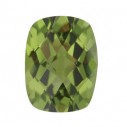 Peridot antický cushion 8 x 6 mm, AA, Checkerboard cut