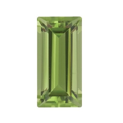 Peridot rovná bageta 5 x 2 mm 0,19ct Fazetovaný PEBFAAPE-5