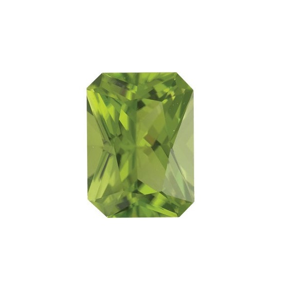 Peridot emerald 6 x 4 mm 0,65ct Radiant-Cut PEERAAPE-6
