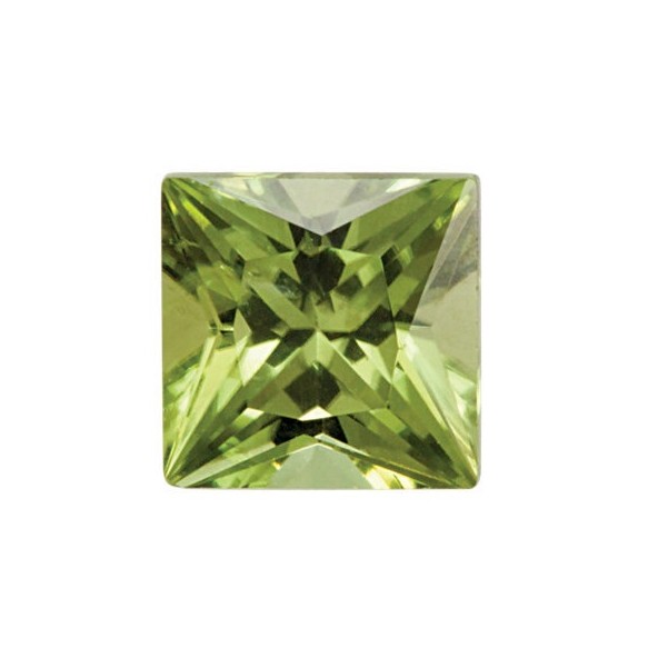 Peridot štvorec 3,5 x 3,5 mm 0,26ct Princess cut PEPPAAPE-3,5