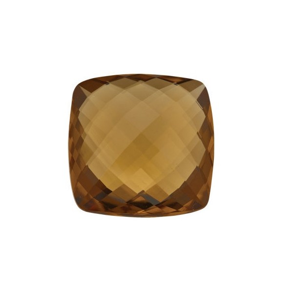 Quartz Honey antický štvorec 14 x 14 mm 10,5ct Double-sided Checkerboard cut KRVOAAHO-14