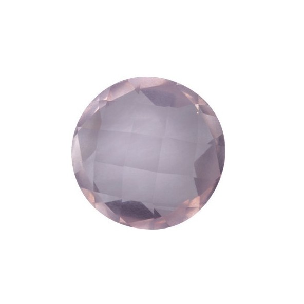 Quartz rose-ruženín okrúhly 10 mm 3,19ct Double-sided Checkerboard cut KRROAARO-10