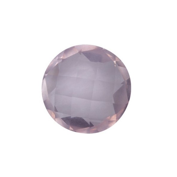 Quartz rose-ruženín okrúhly 12 mm 7,35ct Double-sided Checkerboard cut KRROAARO-12