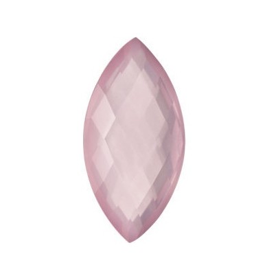 Quartz rose-ruženín markíz 28 x 14 mm 22,6ct Double-sided Checkerboard cut KRMOAARO-28