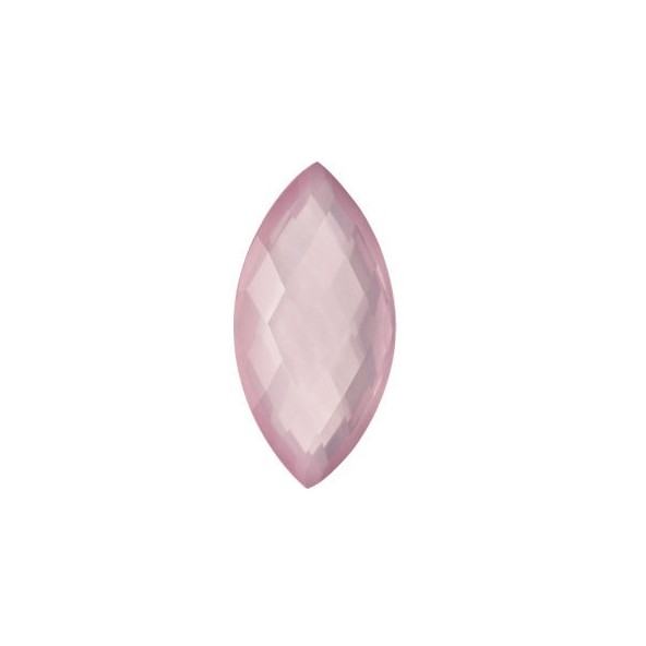 Quartz rose-ruženín markíz 28 x 14 mm 22,6ct Double-sided Checkerboard cut KRMOAARO-28