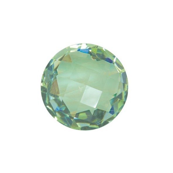 Quartz zelený okrúhly 14 mm 8,8ct Double-sided Checkerboard cut KRROAGR-14