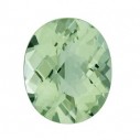 Quartz zelený ovál 11 x 9 mm, A, Checkerboard cut