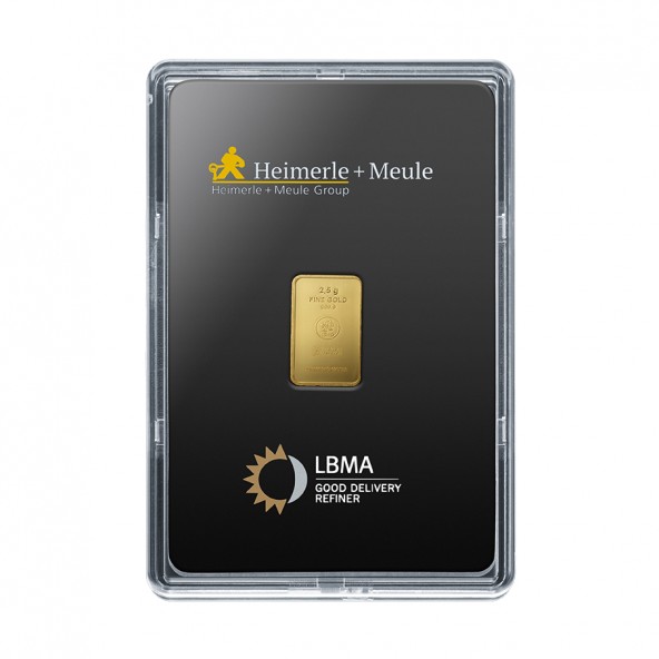 Investicna zlata tehla 2,5 g razena Heimerle+Meule 81017437