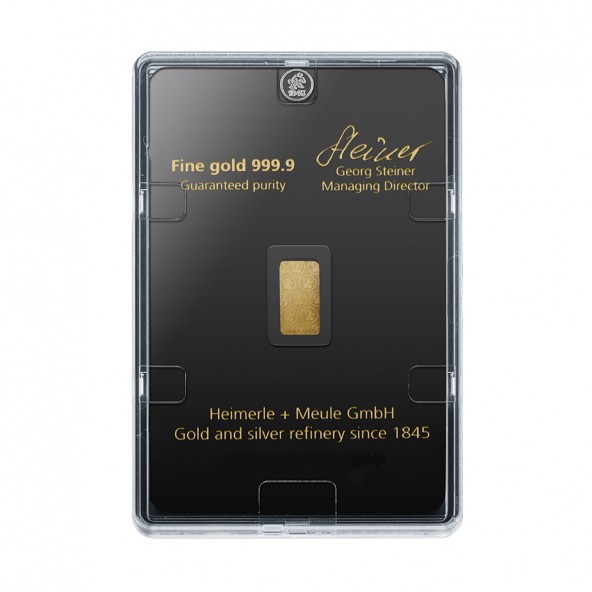 Investicna zlata tehla 2,5 g razena Heimerle+Meule 81017437