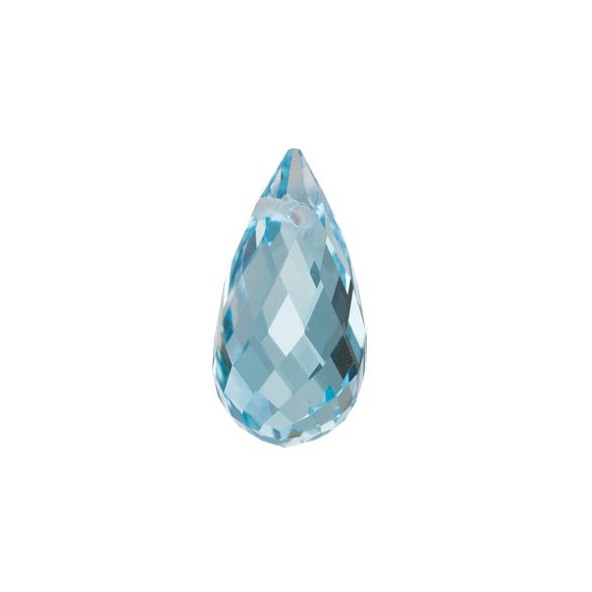 Topás Sky Blue briolette 6 x 4 mm 0,9ct Side-Drilled TPYFAASY-6