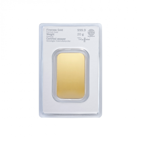Investičná zlatá tehla 20 g razená Heraeus 87892020 (3)