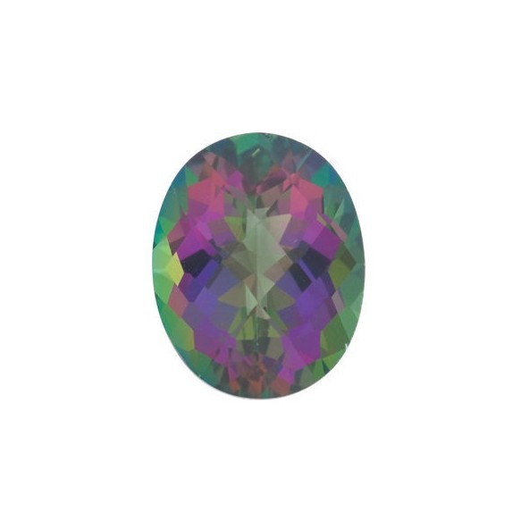 Topás Green mystic ovál 10 x 8 mm 2,9ct Checkerboard cut TPOCAAGR-10
