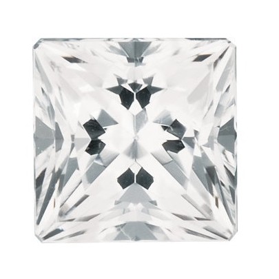 Topás biely štvorec 2 x 2 mm 0,054ct Princess cut TPPPFC-2