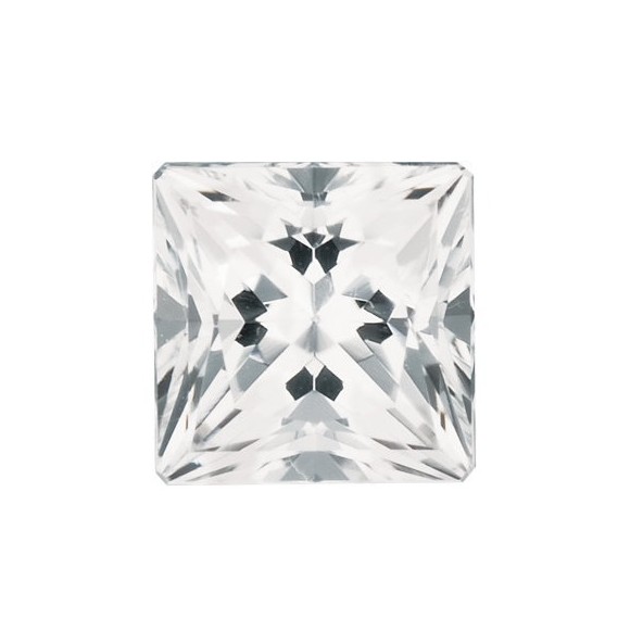 Topás biely štvorec 2 x 2 mm 0,054ct Princess cut TPPPFC-2