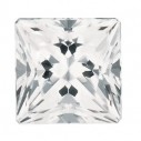 Topás biely štvorec 2 x 2 mm, Fine, Princess cut