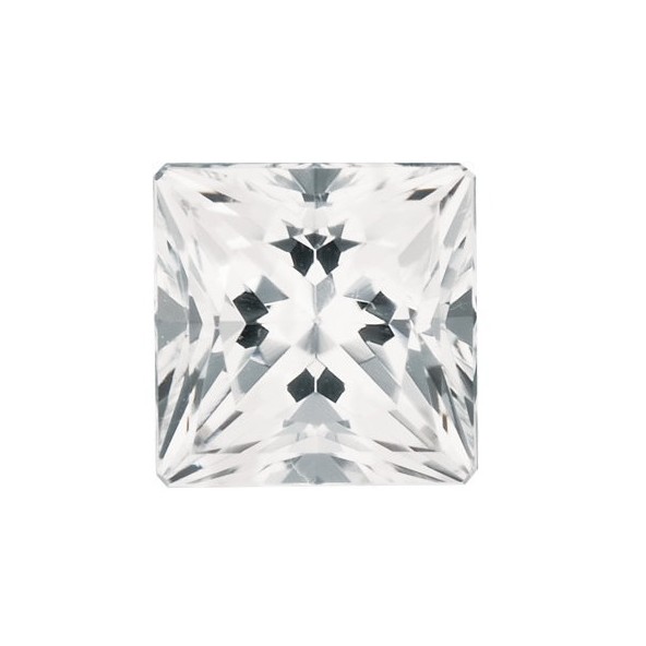 Topás biely štvorec 4 x 4 mm 0,41ct Princess cut TPPPFC-4