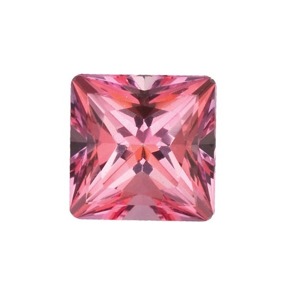 Topás Pink passion štvorec 2 x 2 mm 0,054ct Princess cut TPPPFPK-2