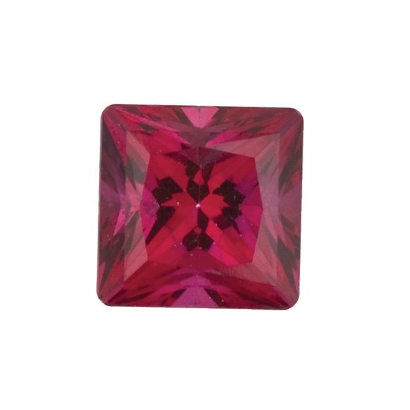 Topás Blazing Red passion štvorec 2 x 2 mm 0,054ct Princess cut TPPPFRD-2