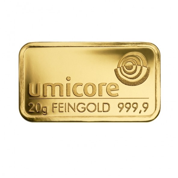 Investičná zlatá tehla 20 g  Umicore 60004