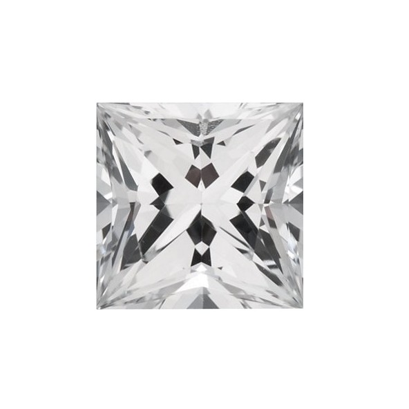 Zafír Biely štvorec 4 x 4 mm 0,46ct Princess cut ZFPPAAC-4