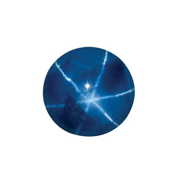 Zafír modrá hviezda okrúhly 4 mm 0,45ct Kabošon ZFRKAASP-4