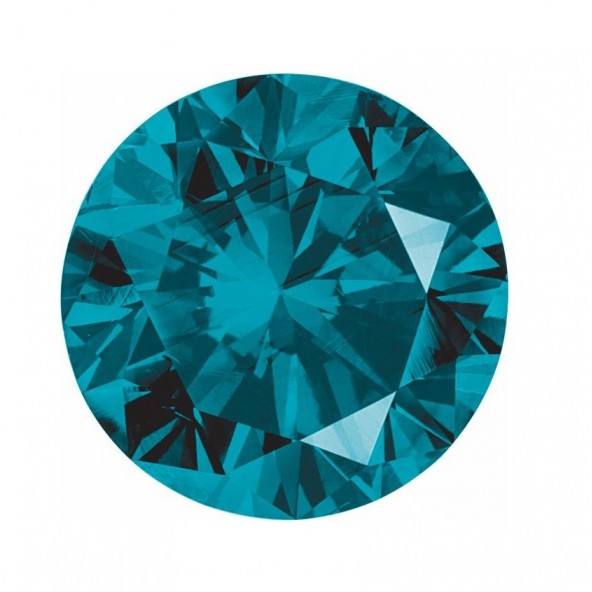 Prírodný diamant teal modrý okrúhly briliant 6,5 mm 1ct Diamantový BIRDL11TE-6,5