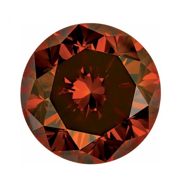 Prírodný diamant burnt oranžová okrúhly briliant 0,8 mm 0,0025ct Diamantový BIRDO11OR-0,8