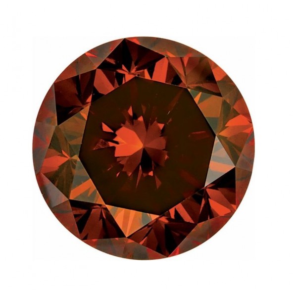 Prírodný diamant burnt oranžová okrúhly briliant 4 mm 0,25ct Diamantový BIRDO11OR-4