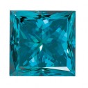 Prírodný diamant teal modrý štvorec 1,5 x 1,5 mm 0,023ct, Princess cut