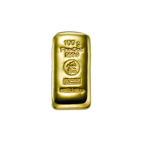 Investicna zlata tehla 100 g liata Heimerle+Meule 81012756