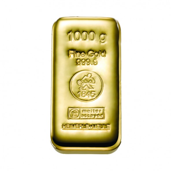 Investicna zlata tehla 1000 g liata Heimerle+Meule 81012759