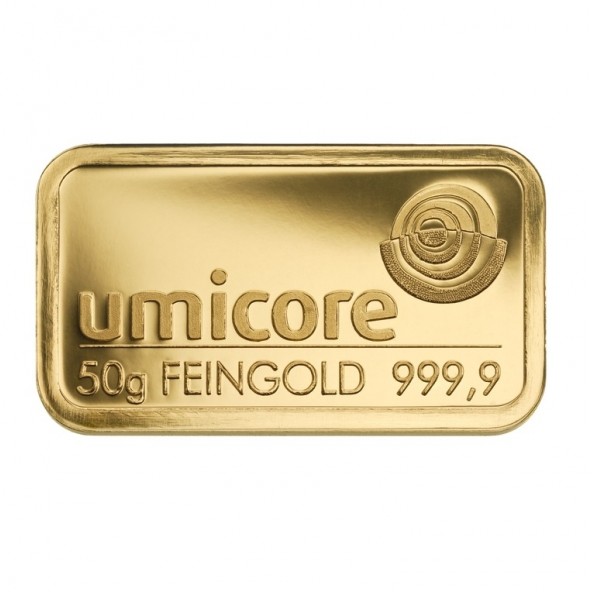 Investičná zlatá tehla 50 g  Umicore 60006