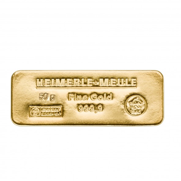 Investičná zlatá tehla 50 g rakva Heimerle+Meule 81016101