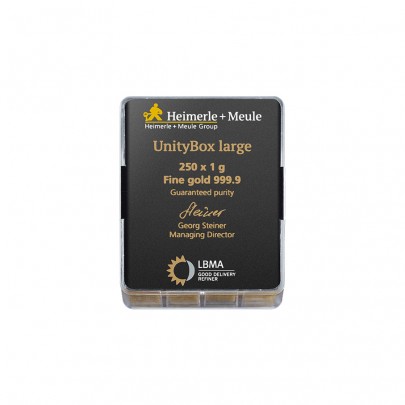 Investicna zlata tehla 250x1 g UnityBox Heimerle+Meule 81016767 2