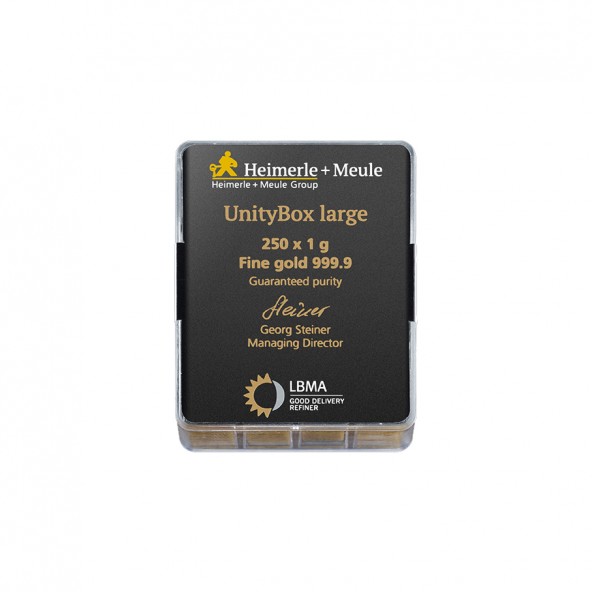 Investicna zlata tehla 250x1 g UnityBox Heimerle+Meule 81016767