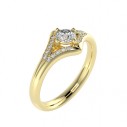 Zlatý zásnubný prsteň Kiden s briliantmi setting 0,09ct