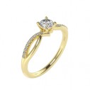Zlatý zásnubný prsteň Kindall s briliantmi setting 0,081ct