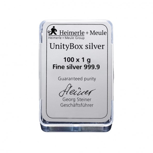 Investicna strieborna tehla 100x1 g UnityBox Heimerle+Meule 81020726