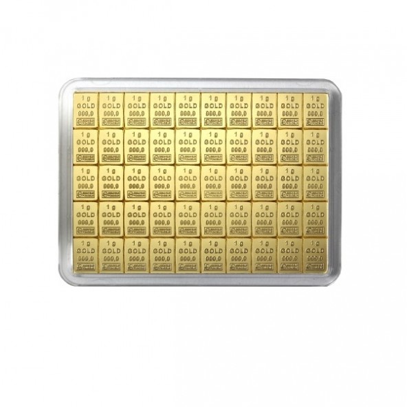 Investičná zlatá tehla 50 x 1 g CombiBars  Umicore 60012
