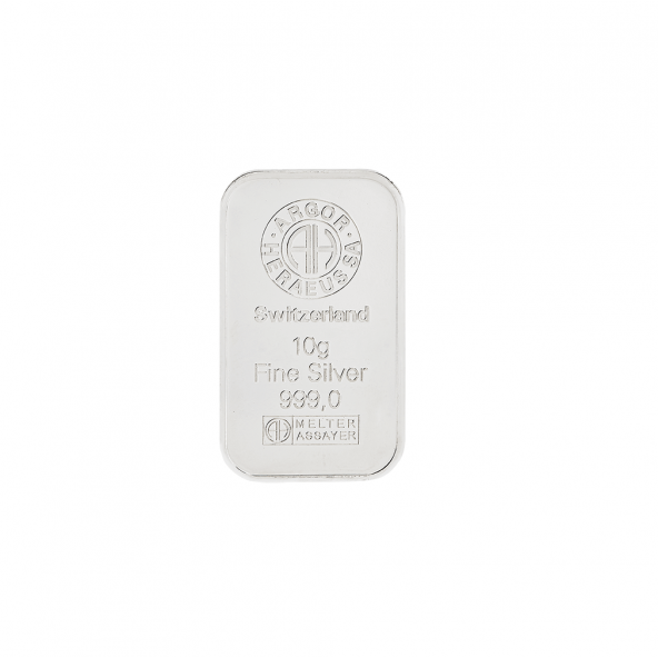 Investičná strieborná tehla 10 g razená Argor Heraeus 80001