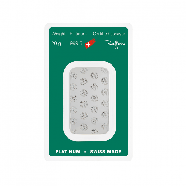 Investičná platinová tehla 20 g razená Argor Heraeus 80254 (3)