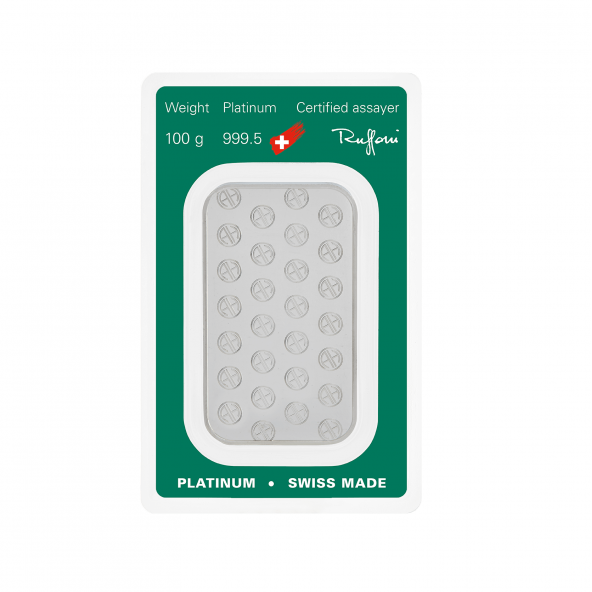 Investičná platinová tehla 100 g razená Argor Heraeus 80257 (3)