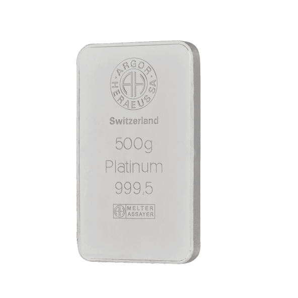 Investičná platinová tehla 500 g razená Argor Heraeus 80258