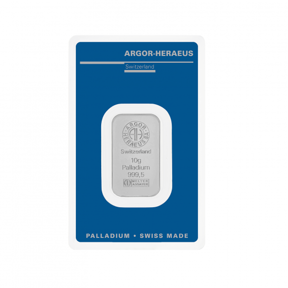 Investičná palladium tehla 10 g razená Argor Heraeus 80203 (2)