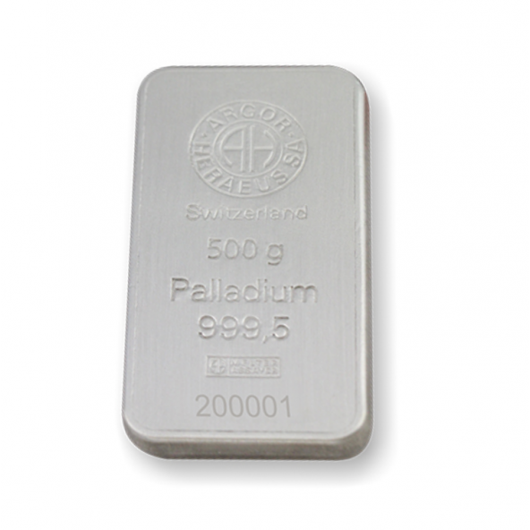 Investičná palladium tehla 500 g razená Argor Heraeus 80208